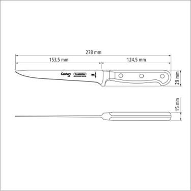Imagem de Faca Para Desossar Tramontina Century Com Lâmina Em Aço Inox E Cabo Em Policarbonato E Fibra De Vidro 6"