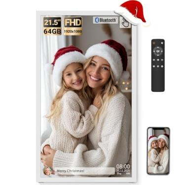 Imagem de Bsimb Porta-Retratos Digital Grande Com Tela Sensível Ao Toque Bsimb De 21,5 Polegadas, Tela De 1920 X 1080 Fhd Wifi, Controle Remoto De 32 Gb, Compartilhe Fotos/Vídeos Via Aplicativo/Usb/Sd, Config