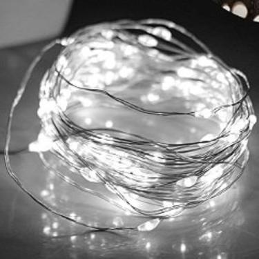 Imagem de Genérico, Cordão Pisca Pisca Led Fio de Fada 20L 2M Bateria Iluminação Natal Casamento Ano Novo Cor:Branco