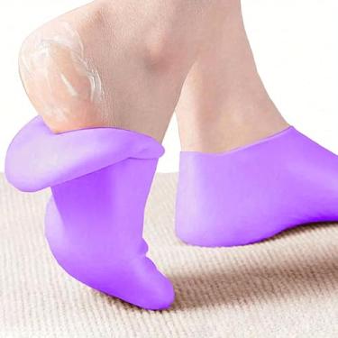 Imagem de Meias de silicone para pés secos e rachados – Meias femininas hidratantes para pés, tratamento de calcanhar rachado (serve até o tamanho 39)