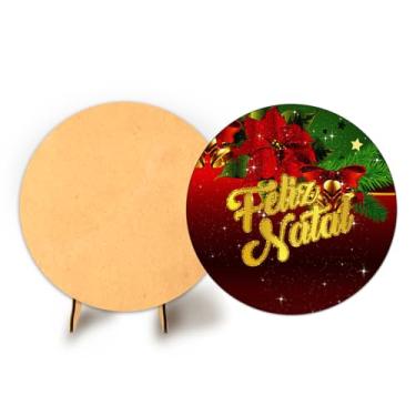 Imagem de Painel Redondo Com Elastico 50cm Flores + Suporte MDF (NAT121)