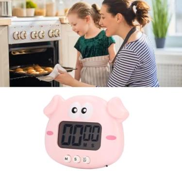 Imagem de Cronômetro digital de desenho animado fofo com lembrete preciso para cozinha, cozinha, fitness (porco rosa)