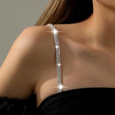 Imagem de Sutiã de strass com alças ajustáveis, joia feminina, corrente de ombro de cristal, acessório de formatura