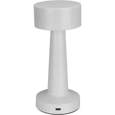 Imagem de Luminaria De Mesa Led Decorativo Usb Metal 22x9x9cm Branco