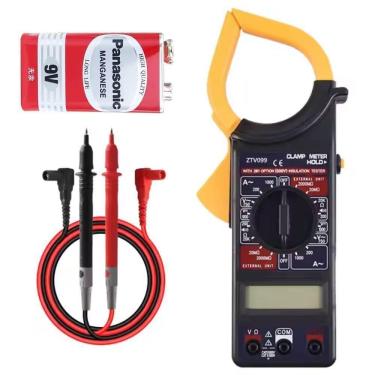 Imagem de Alicate Amperimetro Digital Completo Com Estojo Protecao 750v 20a 200a Multimetro Hold...