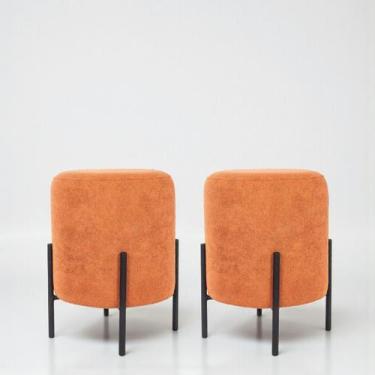 Imagem de Kit 2 Puff Siena Redondo Organico Tecido boucle Puf decorativo Pés de 