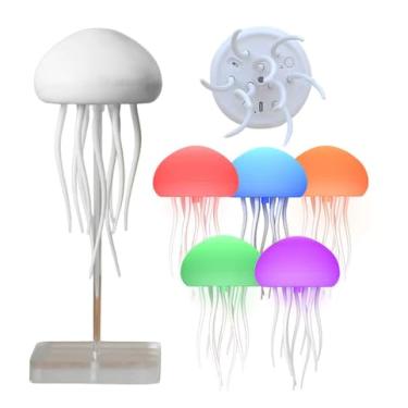 Imagem de Luminária de Água-Viva com Mudança de Cor, Luz Noturna com Controle de Voz, Decoração