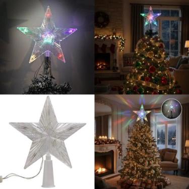 Imagem de Estrela Ponteira para Árvore de Natal Colorida LED Decoração Natalina 