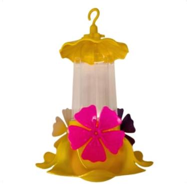 Imagem de Bebedouro Pendente Beija-flor (220ml) Cor Amarelo Forth Bandeja Ideal Para Passaros Ambiente Exterior