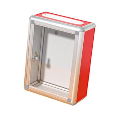 Imagem de Wswqop Caixa de doação com fechadura, caixa de sugestões, montada na parede, transparente, de dinheiro para ofertas de caridade, para votação por sugestão, Slot Superior