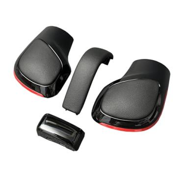 Imagem de Capa lateral de couro com botão de mudança de marchas com cromo preto (conjunto de 4) peças para VW Golf 6 7 R GTI Passat B7 B8 CC R20 Jetta MK6 GLI peças de carro