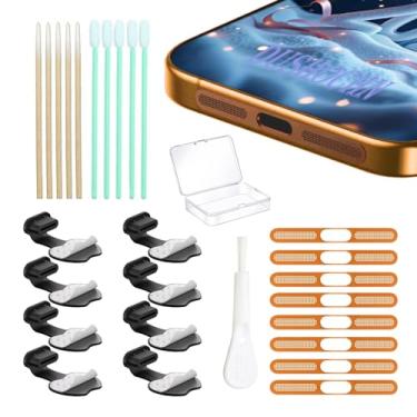 Imagem de Plugue anti-perda de poeira Tipo-C Plugue USB C, capa de porta, acessórios de telefone com rede de poeira de precisão integrada para iPhone 17 Pro (8 peças) (USB C-17 (laranja) Pro)