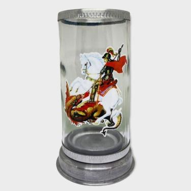 Imagem de Suporte Vela 7 Dias São Jorge 18Cm Em Vidro- Escolha A Cor