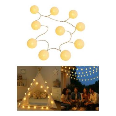 Imagem de Luminária Cordão Varal Luz Led 10 Bolas Decoração Sacada - NoBrand, pi