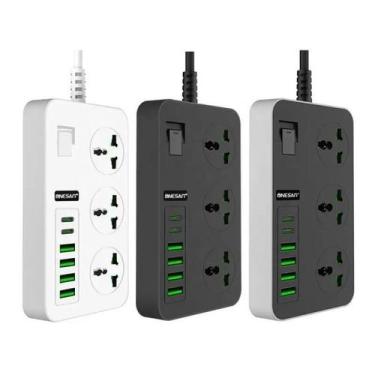 Imagem de Filtros De Linha Extensão 3 Tomada 4 Usb 2 Typoc 3000w - Keedi