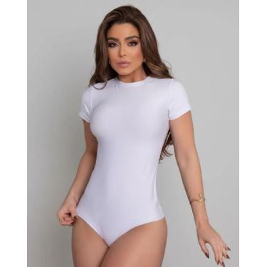 Imagem de Body Feminino Manga Curta Blusinha Basica Blogueira - Nati Store, Bran