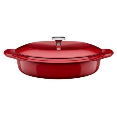 Imagem de Panela Wok de Ferro Fundido Esmaltado Expert 30cm Electrolux, Vermelho
