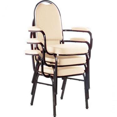 Imagem de Kit Com 3 Cadeiras Para Auditório Linha Hotel Bege