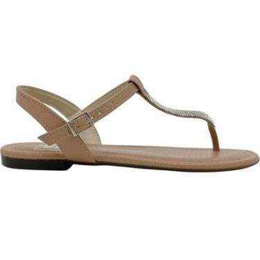 Imagem de Sandália Feminina Rasteira Casual Básica Dia a Dia Passeio Trabalho com Strass Moleca 5429.455-Feminino