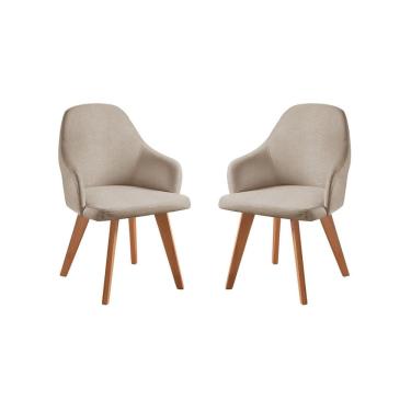 Imagem de Kit 2 Cadeiras para Sala de Jantar Manuela Bege