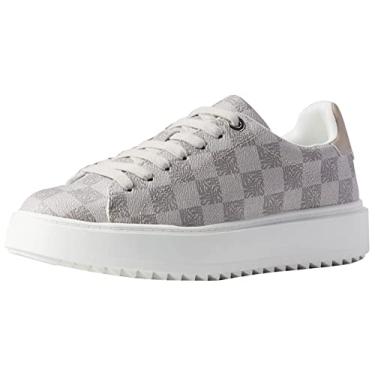 Imagem de Steve Madden Tênis feminino Charlie, Várias xadrez cinza-acastanhado, 10