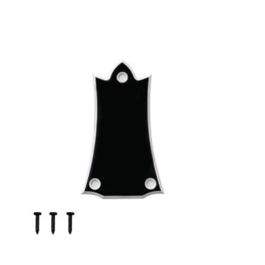 Imagem de ROZILO Capa de cabeça de guitarra 3 furos 2 camadas branca/preta capa de treliça de guitarra em branco 3 furos para Epiphone Style Les Paul LP tipo C