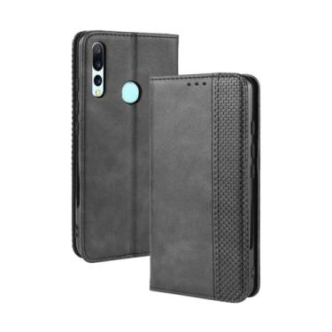 Imagem de Capa para Umi UMIDIGI A5 PRO,Retro Flip magnético,Caso de telefone de couro PU,Design de carteira com 3 slots de cartão e 1 clipe de dinheiro -Black