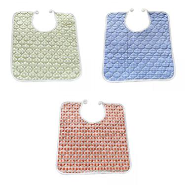 Imagem de Pacote com 3 babadores reutilizáveis e laváveis para pessoas com deficiência – Roupas ou para idosos com derramamentos na hora da refeição – Avental prático para ajudar na hora das refeições para