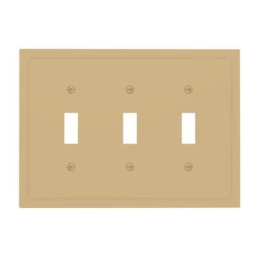 Imagem de Wmhusu Capas para interruptores de luz, marrom claro, cáqui, placa de parede de 3 grupos, placa de interruptor de luz tripla, capas decorativas de tomada, placa elétrica para banheiro, quarto