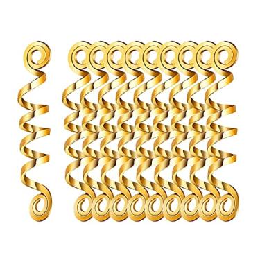 Imagem de barenx Vikings Contas de cabelo espiral Y anéis de trança de cabelo contas vikings joias de barba para pulseiras DIY decoração de cabelo masculino - médio 10 peças, dourado