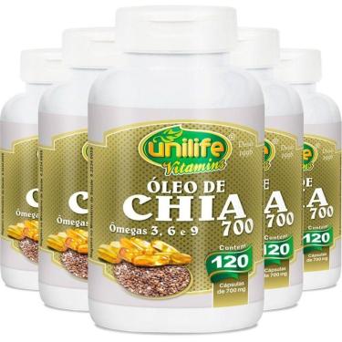 Imagem de Kit 5 óleo De Chia 120 Cápsulas Unilife