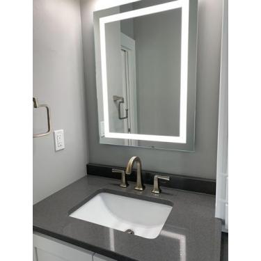 Imagem de Espelho 50x90 LED 3 cores frio neutro quente banheiro retangular jatea