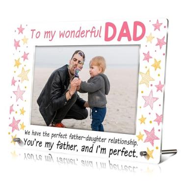 Imagem de Porta-retratos de pai para presente para o dia dos pais, pai e filha, moldura acrílica para papai, melhor pai de todos os tempos, presente para aniversário, Natal, papai e eu, porta-retratos de filha