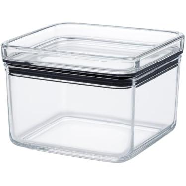 Imagem de Conjunto de Potes Herméticos de Vidro, Recipientes Quadrados para Alimentos, Marmitas para Micro-ondas e Freezer, Organizadores de Cozinha com Tampa, 5 Peças