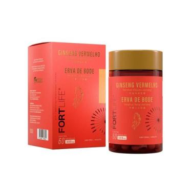 Imagem de Ginseng Vermelho Erva de Bode 500mg 60 Cápsulas FortLife Suplemento Al