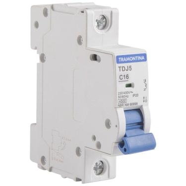 Imagem de Minidisjuntor Tdj5-1c16 1 P 16 A 4,5 Ka Curva C Tramontina Tramontina