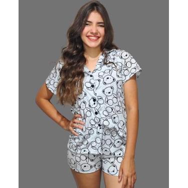 Imagem de Pijama Feminino Americano Curto Blogueirinha 959 - Bel&Tob, Cinza, Urs