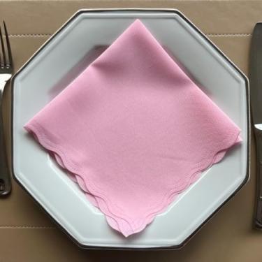 Imagem de Guardanapo de Tecido Oxford Kit 100 Acabamento a Laser 33 x 33 CM Mesa Posta (Rosa Claro)