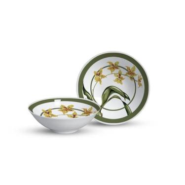 Imagem de Conjunto 6 Bowls Decorados Orquídeas 300Ml - Alleanza Cerâmica