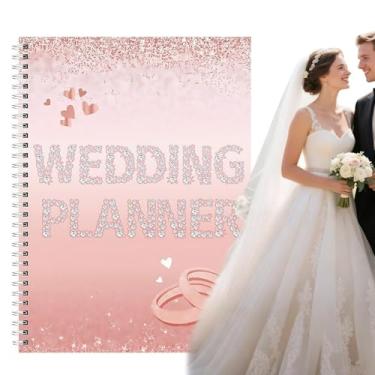Imagem de Livro de planejador de casamento | Organizador de casamento | Papelaria, caderno de contagem regressiva, álbum de recortes estéticos para casais dele e dela