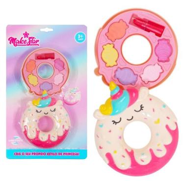 Imagem de Paleta de Sombras E Gloss Donuts Maquiagem Infantil Make Star Com 1 Ba