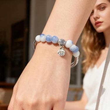 Imagem de Conjunto de pulseiras de cerâmica feitas à mão, design elástico, boêmio artístico com formas mistas, contas de cerâmica, F, Cerâmica, Sem Pedra Preciosa