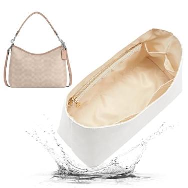 Imagem de OAikor Bolsa organizadora para bolsa de ombro Coach Laurel, bolsa organizadora leve resistente à água com bolso com zíper, modelador divisor premium para mulheres, Laurel 31, branco-bege