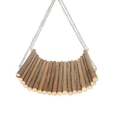 Imagem de Alomejor Brinquedos de Hamster, Rede de Madeira do Arbusto do Balanço do Hamster Com Correntes de Suspensão para Animais de Estimação Pequenos-brinquedo de Escalada da Gaiola Dos (20 * 30CM)