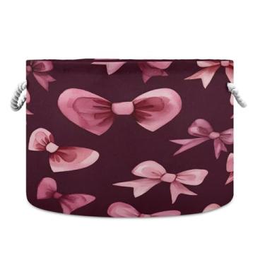 Imagem de SEHANY Cesta de armazenamento redonda grande com alça de corda, cesto de roupa suja de lona para armazenamento de cobertores, cesta de armazenamento infantil para quarto de banho, decoração de