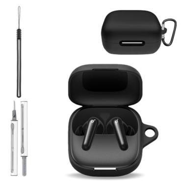 Imagem de Capa para Anker Soundcore P31i, capa protetora de silicone para fones de ouvido Anker Soundcore P31i, capa de corpo inteiro à prova de choque com proteção contra arranhões, com chaveiro, cordão e kit