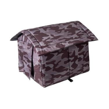 Imagem de Fenteer Casa para animais de estimação de inverno, abrigo para gatos com entrada lateral, fácil de montar, acessórios multifuncionais com tiras à prova de, 48x42x36cm
