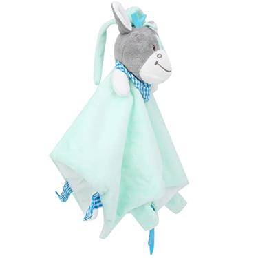Imagem de Generic Brinquedo de Mordedor de Toalha de Animal de Pelúcia para Bebês, Cobertor Calmante Infantil Bordado, para Bebês Com Mais de 0 Anos de Idade (Guardanapo calmante mordedor de burro com papelão)