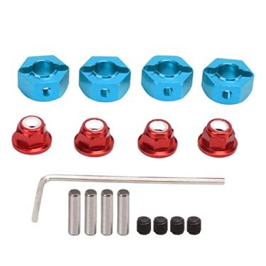 Imagem de Ainoli 12mm roda hex hub atualização de liga de alumínio substituir extensão adaptador de unidade sextavada com parafusos de prevenção de deslizamento 1/10 1/12 carro RC (Azul)