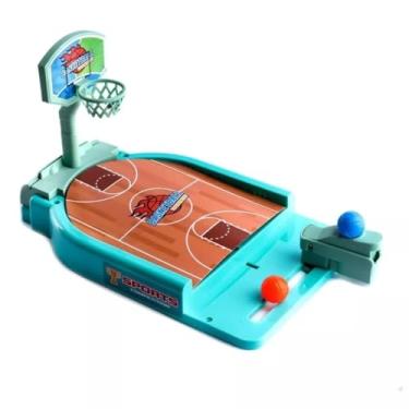 Imagem de Jogo de Basquete Infantil de Mesa com Lançador, Mini Brinquedo de Basquete, 27.5 x 15 x 15.5 cm, com Bola e Figura de Jogador
